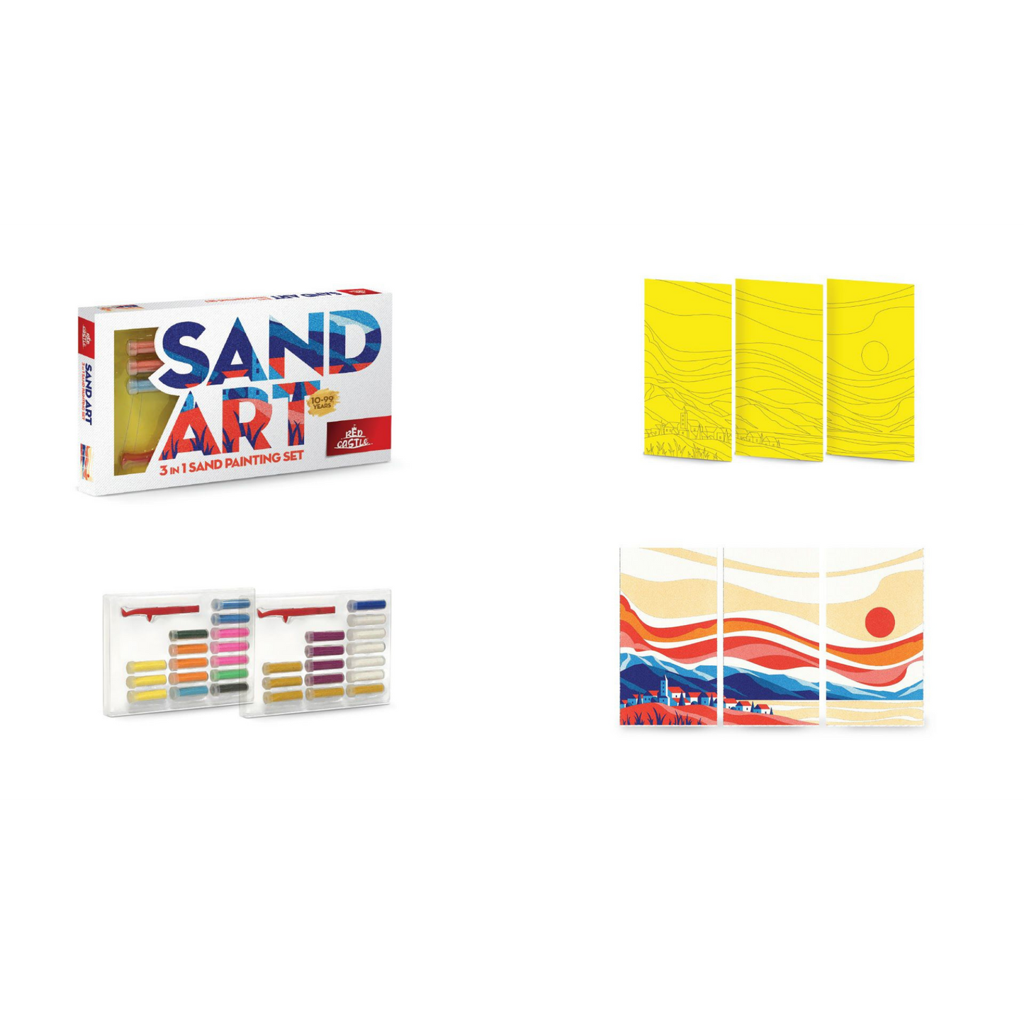 YKP Sand Art Set – Sandmalen-Set mit 3 Karten