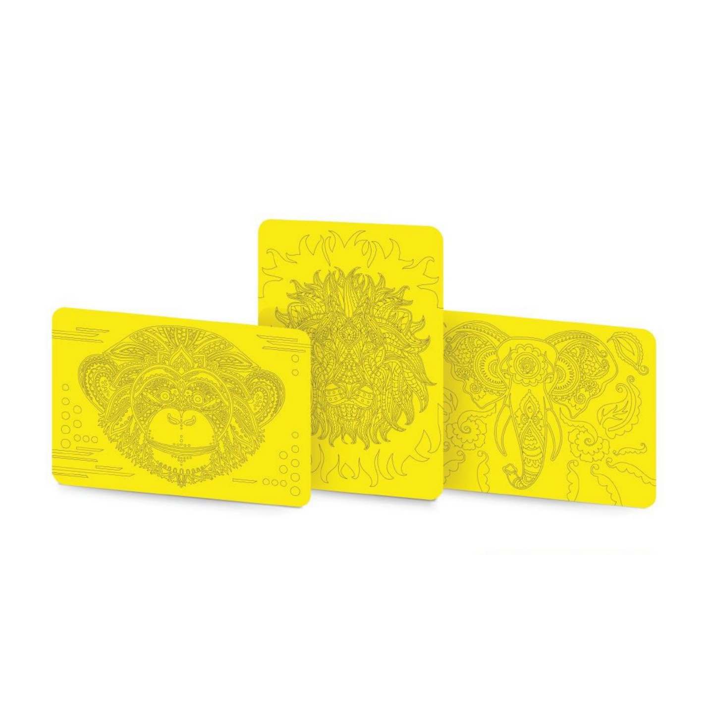 YK Sand Art Set Tiermotive – Affe, Elefant & Löwe